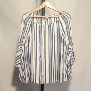 FEVER Striped White & Blue sz. Med.